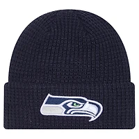 Men's New Era  College Navy Seattle Seahawks Waffle Cuffed Knit Hat