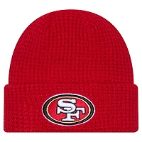 Men's New Era  Scarlet San Francisco 49ers Waffle Cuffed Knit Hat