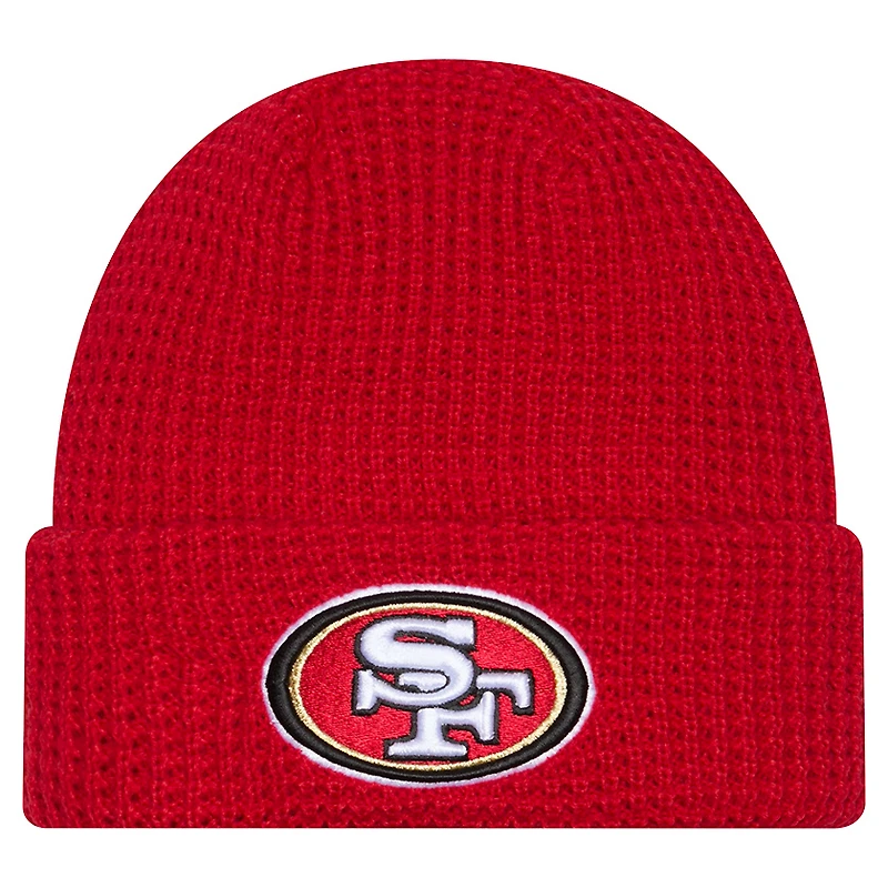 Men's New Era Scarlet San Francisco 49ers Waffle Cuffed Knit Hat