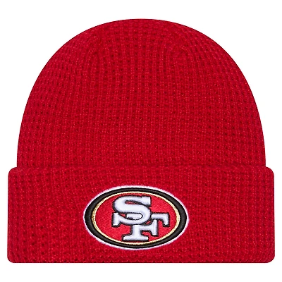 Men's New Era  Scarlet San Francisco 49ers Waffle Cuffed Knit Hat