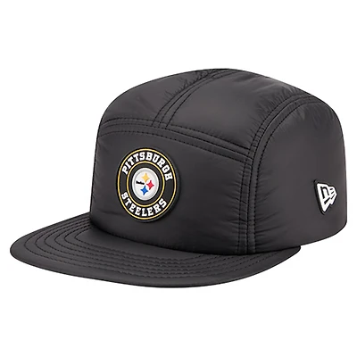 Men's New Era  Black Pittsburgh Steelers Quilted Camper Adjustable Hat