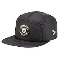 Men's New Era  Black Pittsburgh Steelers Quilted Camper Adjustable Hat