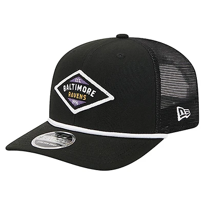 Men's New Era  Black Baltimore Ravens Team 9SEVENTY Adjustable Hat