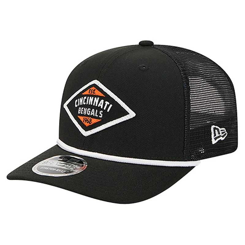 Men's New Era Black Cincinnati Bengals Team 9SEVENTY Adjustable Hat
