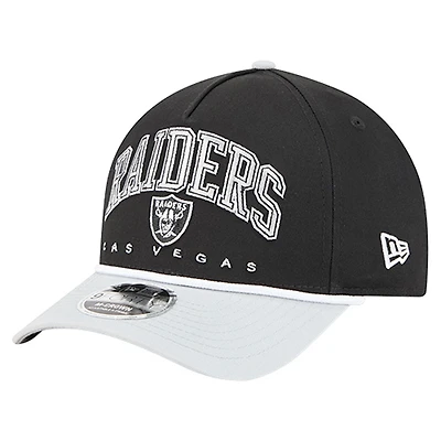Men's New Era  Black Las Vegas Raiders  Arch 9FORTY A-Frame Adjustable Hat