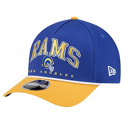 Men's New Era  Royal Los Angeles Rams Throwback Arch 9FORTY A-Frame Adjustable Hat
