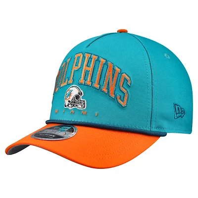 Men's New Era  Aqua Miami Dolphins  Arch COOLERA 9FORTY A-Frame Adjustable Hat
