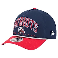 Men's New Era  Navy New England Patriots  Arch 9FORTY A-Frame Adjustable Hat