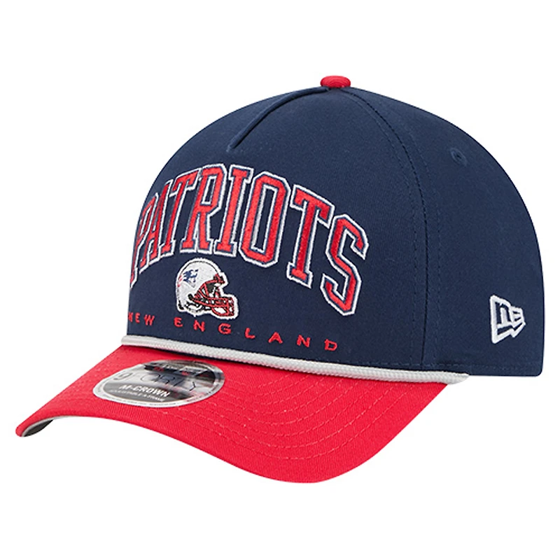 Men's New Era  Navy New England Patriots  Arch 9FORTY A-Frame Adjustable Hat