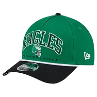 Men's New Era  Kelly Green Philadelphia Eagles Throwback Arch 9FORTY A-Frame Adjustable Hat