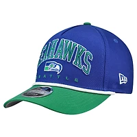 Men's New Era  Royal Seattle Seahawks Throwback Arch COOLERA 9FORTY A-Frame M-Crown Adjustable Hat