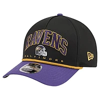 Men's New Era  Black Baltimore Ravens  Arch 9FORTY A-Frame Adjustable Hat