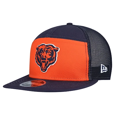 Men's New Era Orange/Navy Chicago Bears Outdoor Split Panel 9FIFTY Snapback Hat