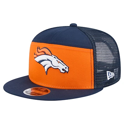 Men's New Era Orange/Navy Denver Broncos Outdoor Split Panel 9FIFTY Snapback Hat