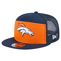 Men's New Era Orange/Navy Denver Broncos Outdoor Split Panel 9FIFTY Snapback Hat