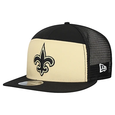 Men's New Era Gold/Black New Orleans Saints Outdoor Split Panel 9FIFTY Snapback Hat