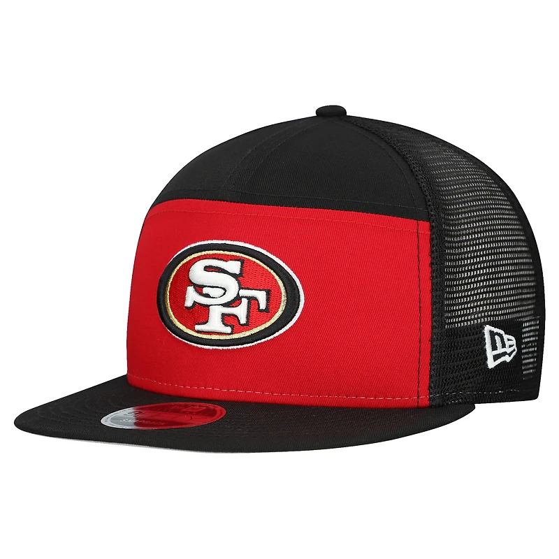 Men's New Era Scarlet/Black San Francisco 49ers Outdoor Split Panel 9FIFTY Snapback Hat