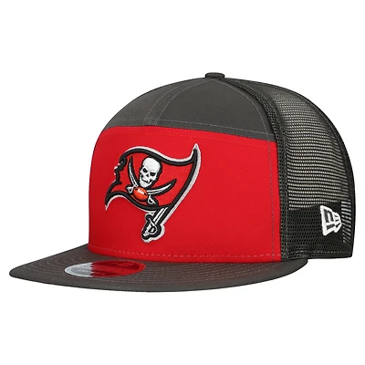 Men's New Era Red/Pewter Tampa Bay Buccaneers Outdoor Split Panel 9FIFTY Snapback Hat