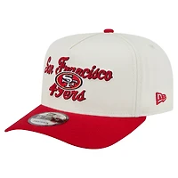 Men's New Era  Cream/Scarlet San Francisco 49ers Chainstitch A-Frame 9FIFTY Adjustable Hat