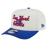 Men's New Era  Cream/Royal New York Giants Chainstitch A-Frame 9FIFTY Adjustable Hat