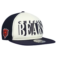 Men's New Era Cream/Navy Chicago Bears Bear Cutout A-Frame 9FIFTY Snapback Hat