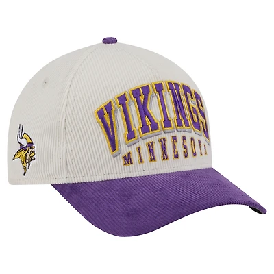 Men's New Era  Cream/Purple Minnesota Vikings  Two-Tone Sided Corduroy 9FORTY A-Frame Adjustable Hat