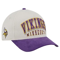 Men's New Era  Cream/Purple Minnesota Vikings  Two-Tone Sided Corduroy 9FORTY A-Frame Adjustable Hat