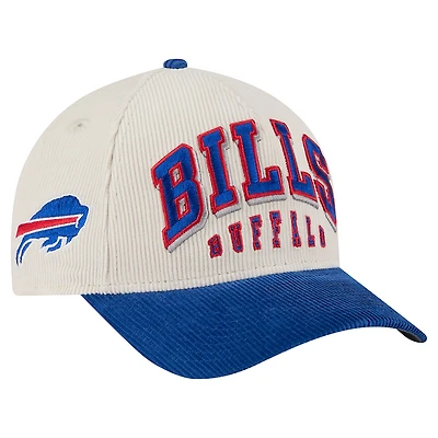 Men's New Era  Cream/Royal Buffalo Bills  Two-Tone Sided Corduroy 9FORTY A-Frame Adjustable Hat