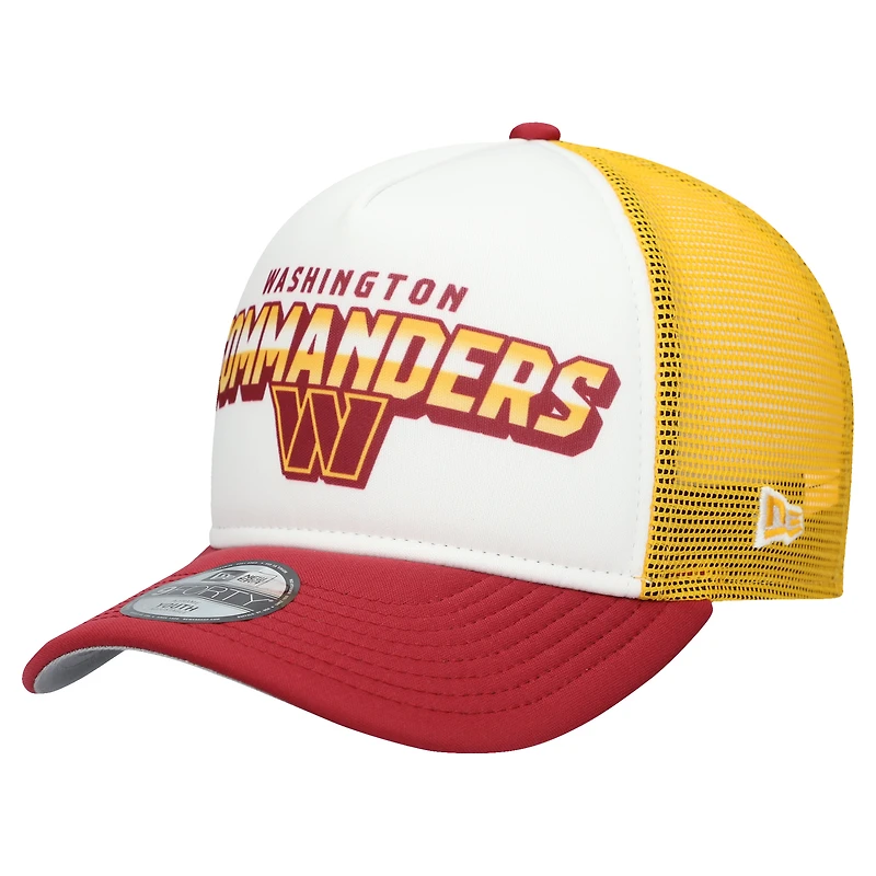 Youth New Era  White/Burgundy Washington Commanders Streak 9FORTY A-Frame Adjustable Hat