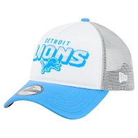 Youth New Era  White/Blue Detroit Lions Streak 9FORTY A-Frame Adjustable Hat