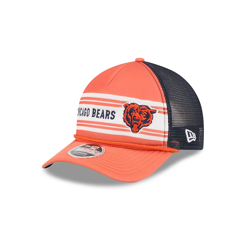 Men's New Era  Orange Chicago Bears Bear Linear A-Frame 9FORTY Adjustable Hat