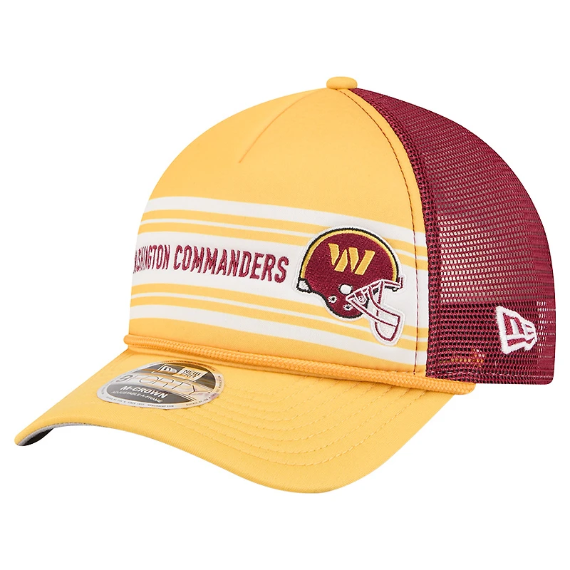 Men's New Era  Gold Washington Commanders  Linear A-Frame 9FORTY Adjustable Hat
