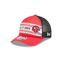 Men's New Era  Red Kansas City Chiefs  Linear A-Frame 9FORTY Adjustable Hat