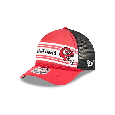Men's New Era  Red Kansas City Chiefs  Linear A-Frame 9FORTY Adjustable Hat