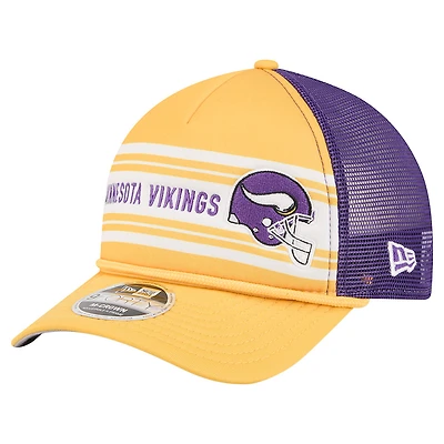 Men's New Era  Gold Minnesota Vikings  Linear A-Frame 9FORTY Adjustable Hat