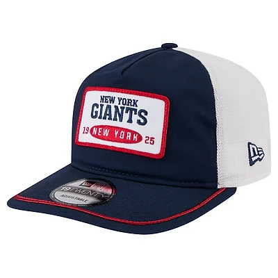 Men's New Era Navy/White New York Giants Patch 19TWENTY Adjustable Hat