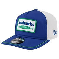 Men's New Era Royal/White Seattle Seahawks Patch 19TWENTY Adjustable Hat