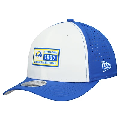 Men's New Era  White/Royal Los Angeles Rams Established Patch 9SEVENTY Adjustable Hat