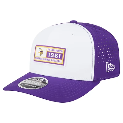 Men's New Era  White/Purple Minnesota Vikings Established Patch 9SEVENTY Adjustable Hat