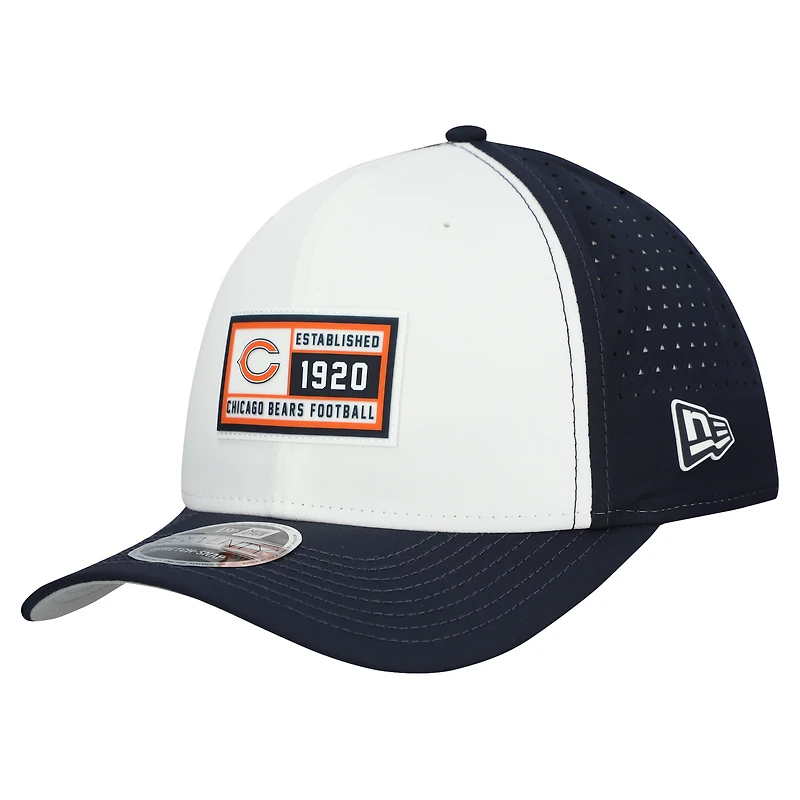 Men's New Era  White/Navy Chicago Bears Established Patch 9SEVENTY Adjustable Hat
