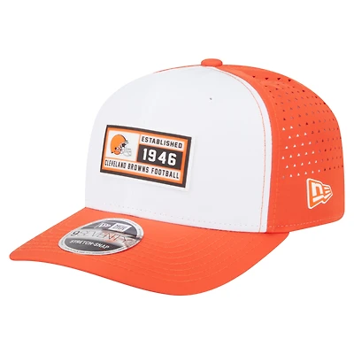 Men's New Era  White/Orange Cleveland Browns Established Patch 9SEVENTY Adjustable Hat