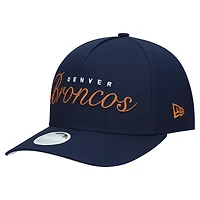 Women's New Era  Navy Denver Broncos  Metallic 9FORTY M-Crown A-Frame Adjustable Hat