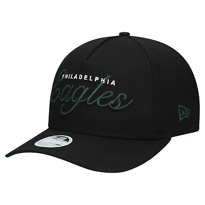 Women's New Era  Black Philadelphia Eagles  Metallic 9FORTY M-Crown A-Frame Adjustable Hat