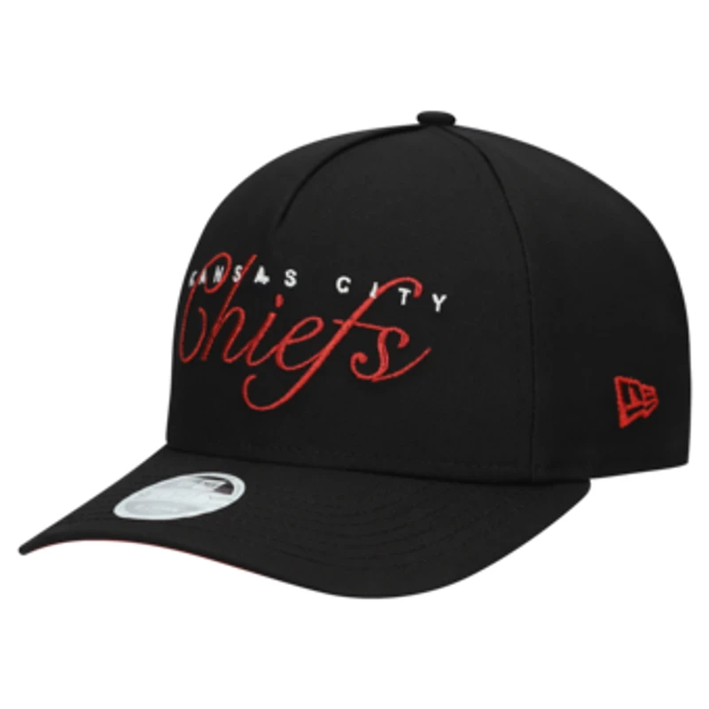 Women's New Era  Black Kansas City Chiefs  Metallic 9FORTY M-Crown A-Frame Adjustable Hat