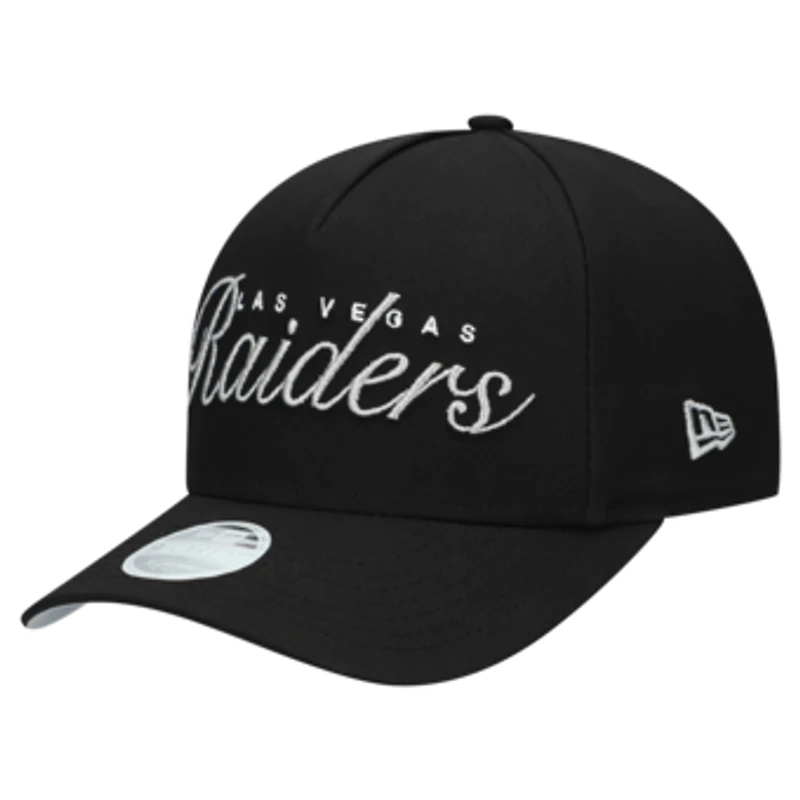 Women's New Era  Black Las Vegas Raiders  Metallic 9FORTY M-Crown A-Frame Adjustable Hat