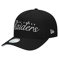 Women's New Era  Black Las Vegas Raiders  Metallic 9FORTY M-Crown A-Frame Adjustable Hat