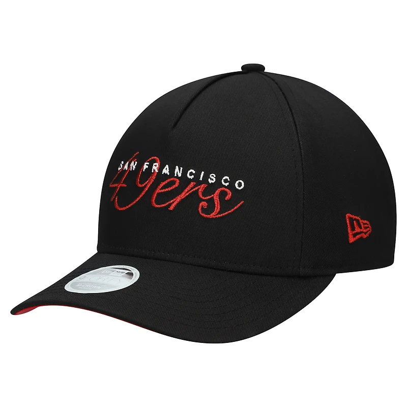 Women's New Era Black San Francisco 49ers Metallic 9FORTY M-Crown A-Frame Adjustable Hat