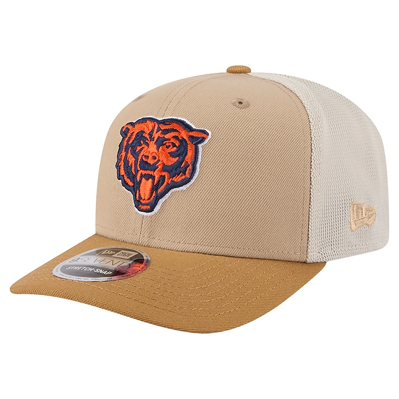 Men's New Era Light Beige Chicago Bears Bear Two-Tone Trucker 9SEVENTY Adjustable Hat