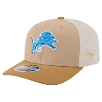 Men's New Era Light Beige Detroit Lions  Two-Tone Trucker 9SEVENTY Adjustable Hat