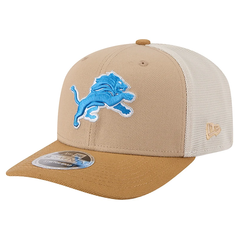 Men's New Era Light Beige Detroit Lions Two-Tone Trucker 9SEVENTY Adjustable Hat